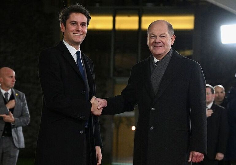 "On mesure la force de l'Europe à la solidité de l'amitié franco-allemande, que nos deux nations avancent ensemble et l'Europe accélère, se développe et retrouve ses habits de puissance" plutôt que "nos deux nations se divisent et l'Europe tout entière hésite", a affirmé le chef du gouvernement français, Gabriel Attal, qui effectue à Berlin son premier déplacement à l'étranger depuis sa nomination.