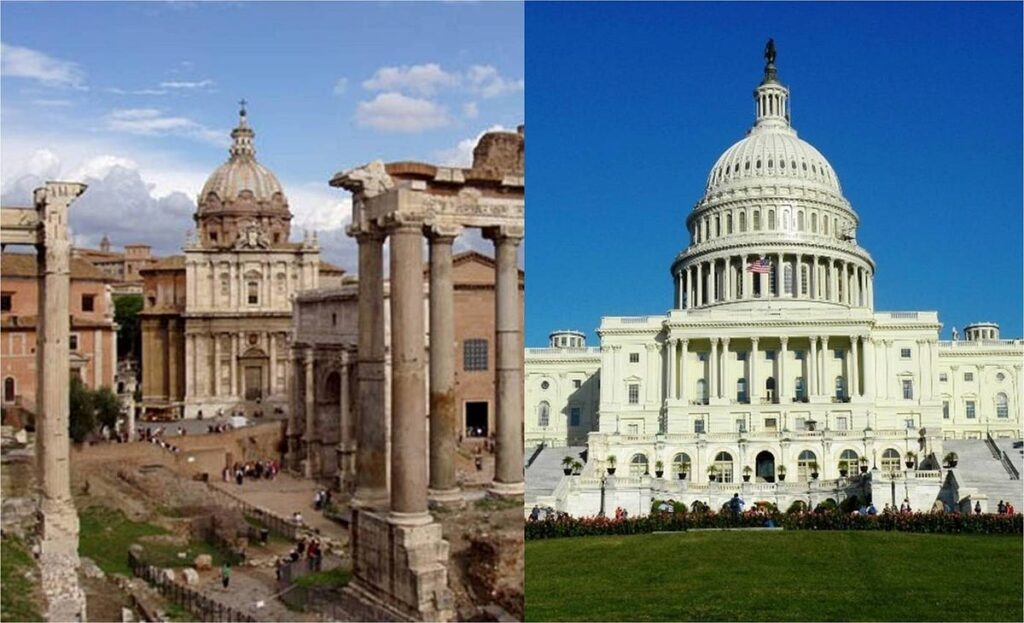 Le capitole à Rome et celui de Washington