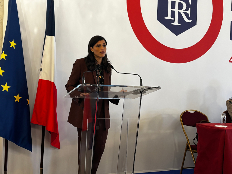Éléonore Caroit, Ministre déléguée chargée de la Francophonie, des Partenariats internationaux et des Français de l’étranger lors de la 44eme session plénière de l'AFE