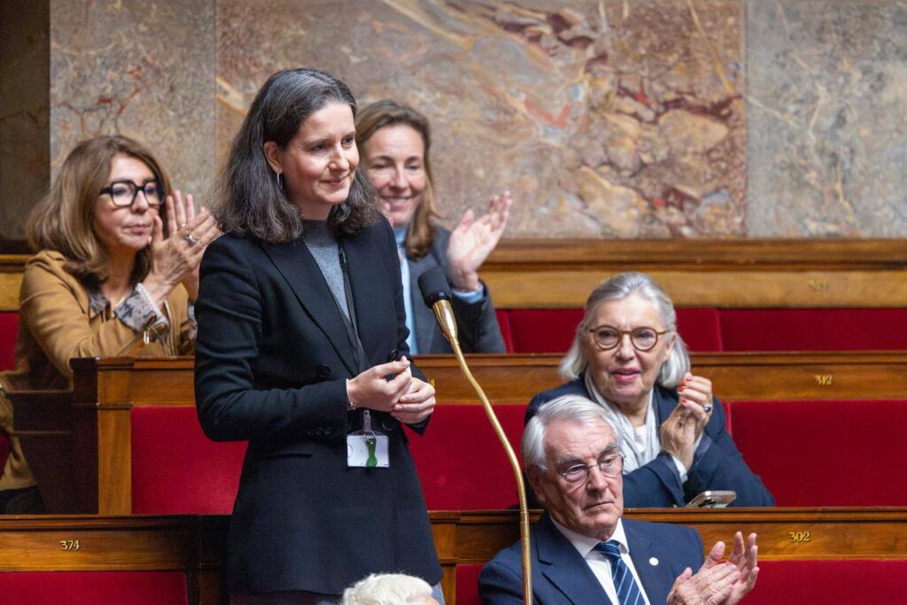 Nathalie Coggia dans l'hémicycle de l'Assemblée nationale