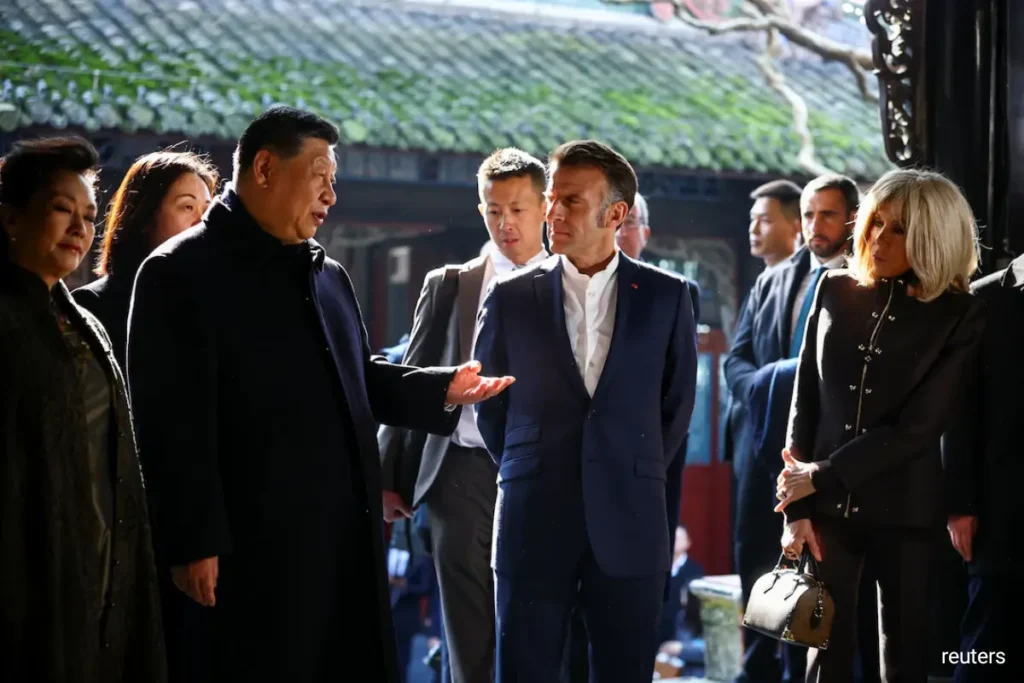 Le président Xi Jinping avec le président Emmanuel Macron - visite officielle